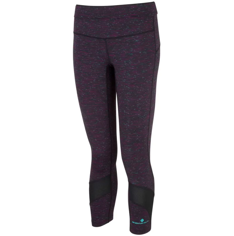 Ronhill Women s Life Spacedye Crop Tight Black Purple